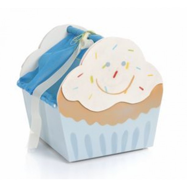 Κουτί Βαπτιστικό Cupcake Γαλάζιο