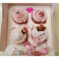 Κουτί με 4 Ροζ Cupcakes