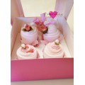Κουτί με 4 Ροζ Cupcakes