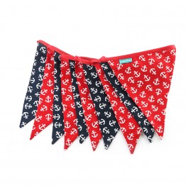 Υφασμάτινα Σημαιάκια Άγκυρες Κόκκινο και Μπλε Σκούρο